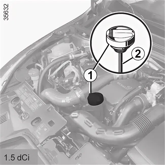 Top up engine level. Top up engine level