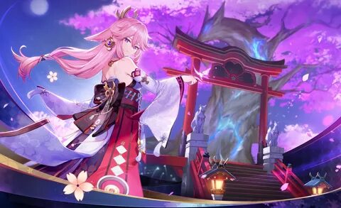 Desktop HD wallpaper: Video Game, Genshin Impact, Yae Miko Guuji (Genshin I...