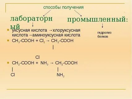 Как из уксусной кислоты получить глицин