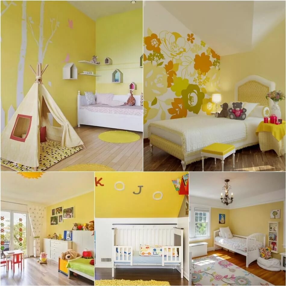 Yellow Kids' Rooms: How To Use & Combine Bright Decor Yellow kids rooms, Small r