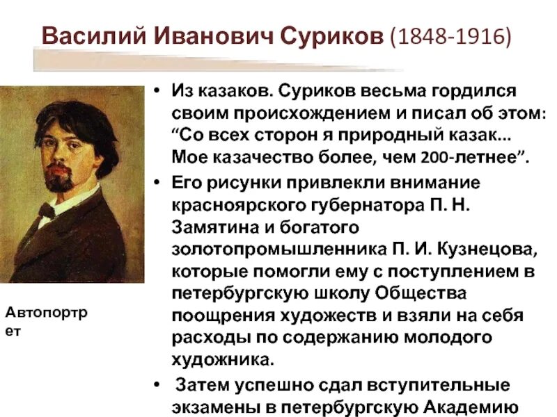 Какое произведение сурикова напомнило тебе произведение блока. Василия ивановича сурикова (1848–1916).