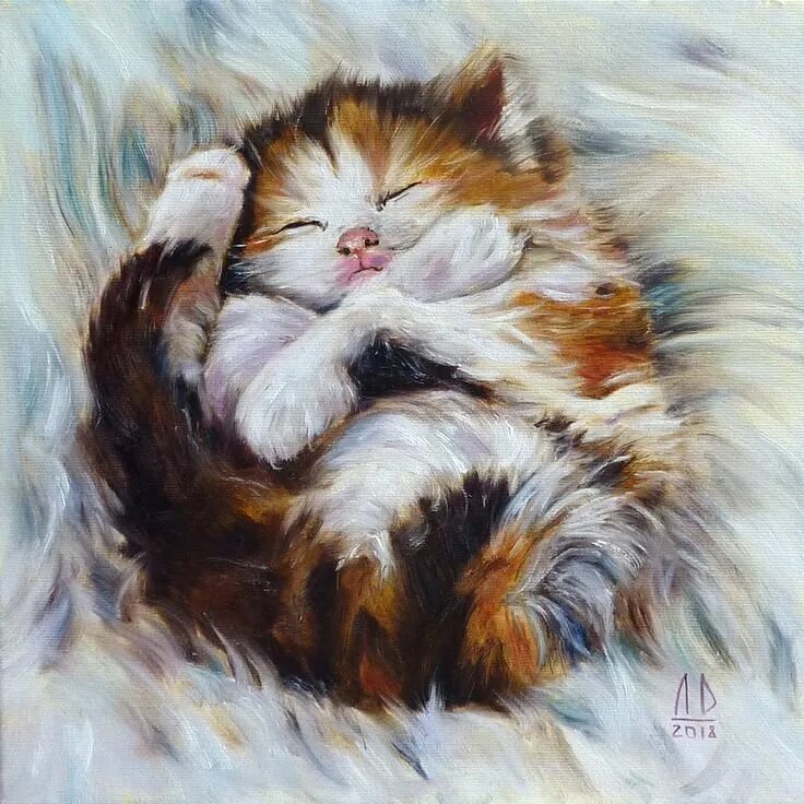 Кот живопись. Кошки в живописи. Котенок живопись. Кошка масло любят