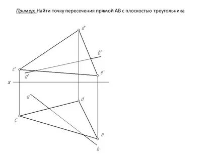 Найти точку p пересечения прямой