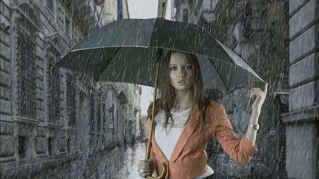 He comes the rain. Девушка под дождем. Девушка с зонтом под дождем. Девочка под зонтиком. Девушка дождь.
