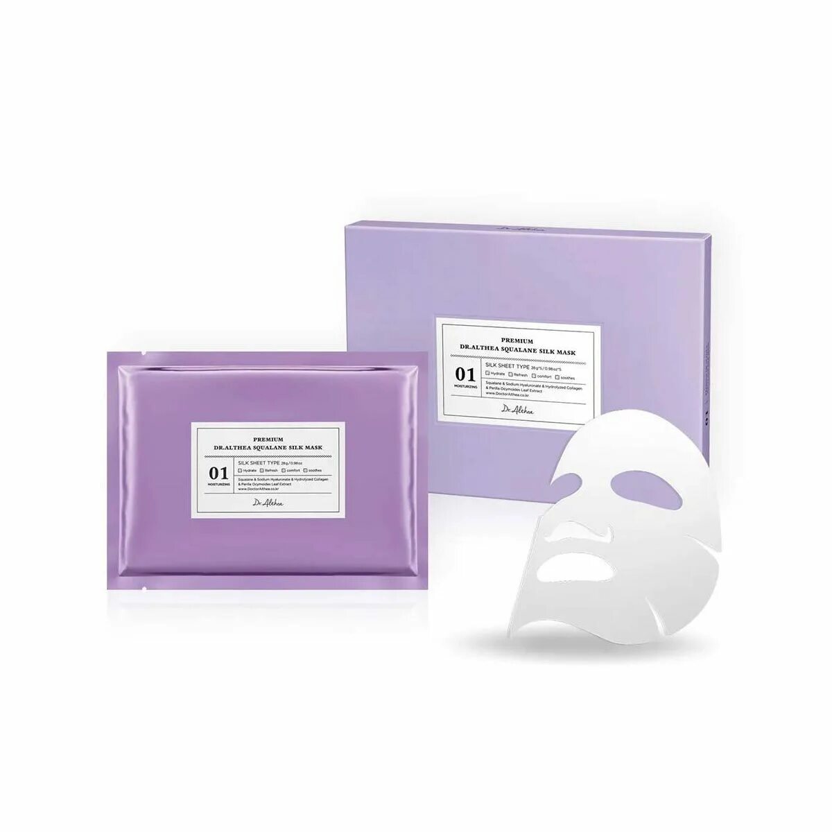 [Dr. Althea] тканевая маска для лица сквалан Premium Dr. Althea Squalane Silk Mask, 5 шт. Dr Althea тканевая маска увлажняющая. Dr.Althea маска для лица увлажняющая Premium. Маска Dr Althea успокаивающая.