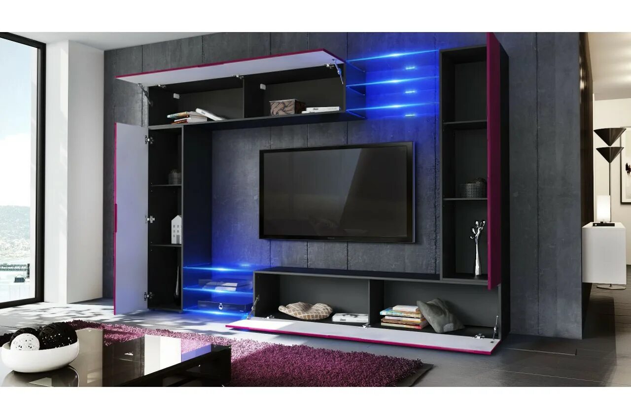 Гостиная стенка с телевизором фото. Стенка модика furnival. стенка самба 3. стенка в гостиную с подсветкой. стенка в гостиную в современном стиле.