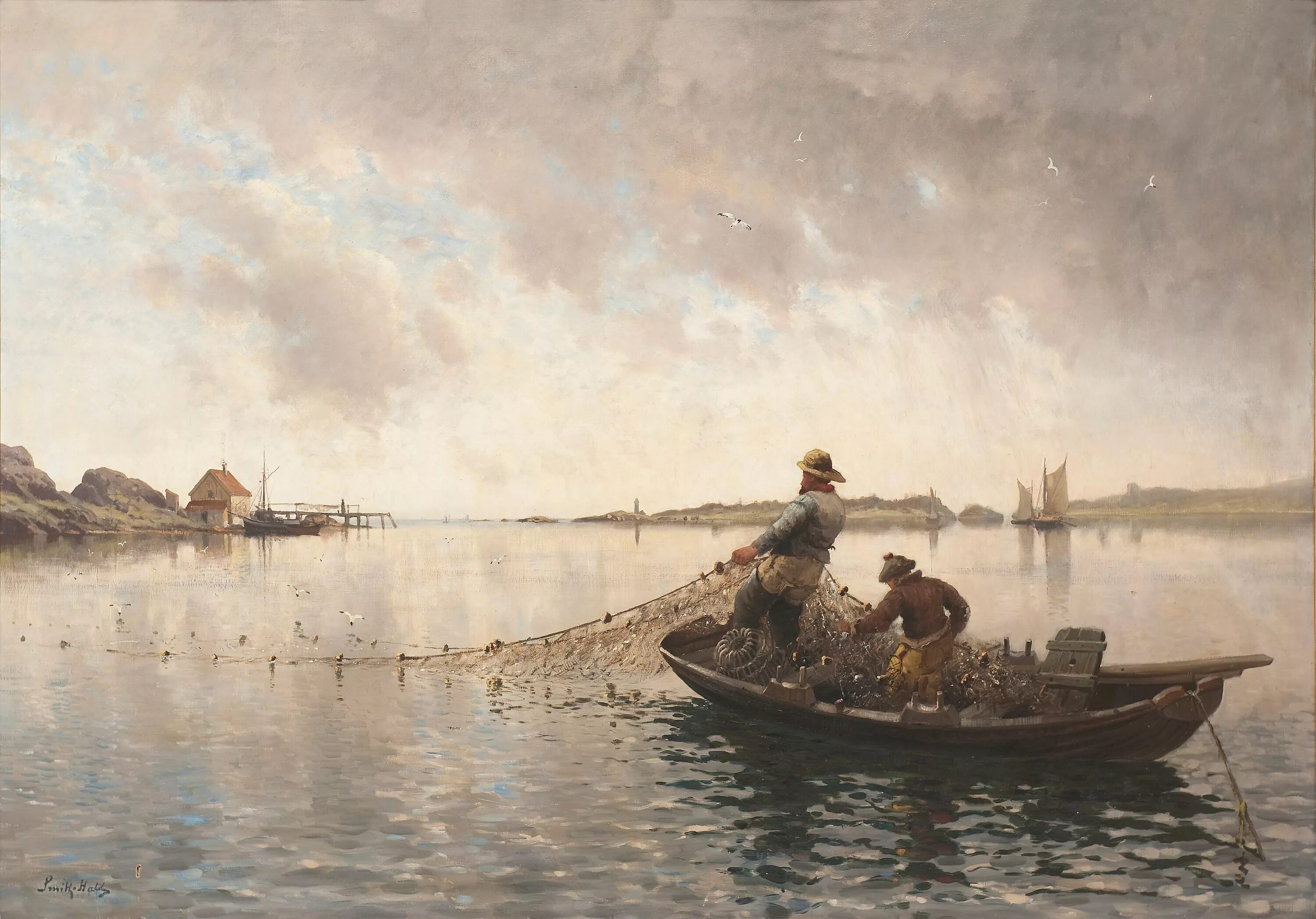 Исторически сложилось так что рыболовство всегда. Рыбак живопись. Рыбак в лодке живопись. Рыбаки картины художников. Рыбаки в живописи 19 века.