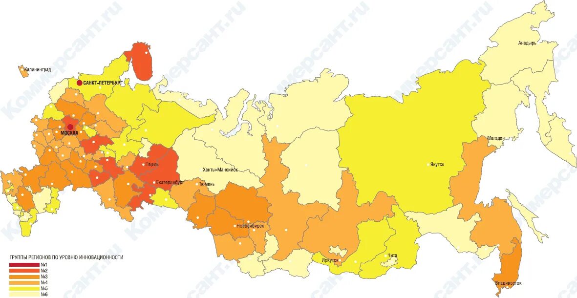 Россия карта инновации. Инвестиции по регионам России. Инновационные центры России на карте. Карта РФ развитие технологий. Калининград анадырь