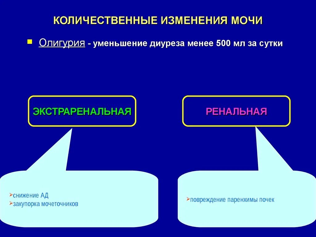 Количественные изменения есть. Количественные изменения это. Количественные изменения выделения мочи. Экстраренальные органы выделения. Ренальные и экстраренальные системы выделения.