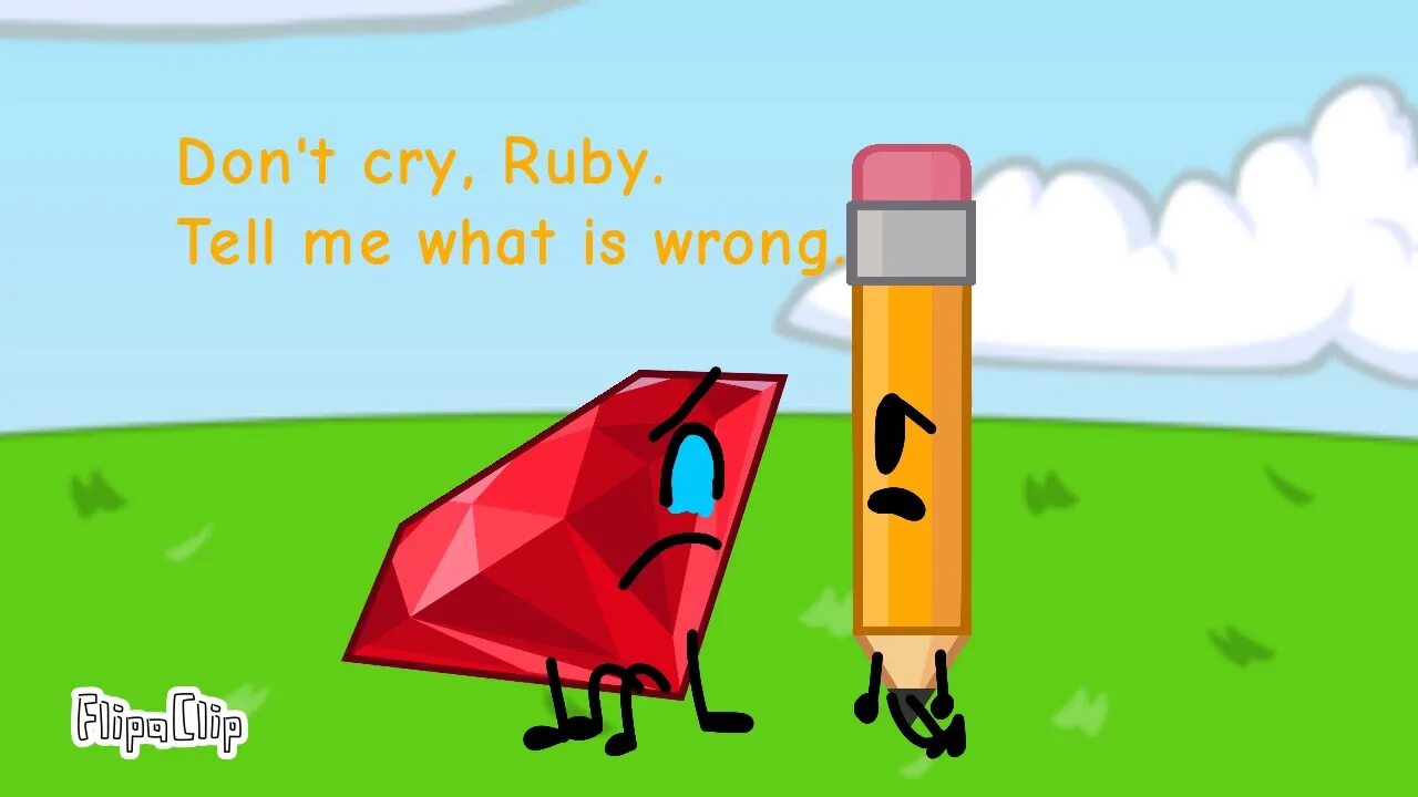 BFDI Ruby crying. BFDI Flower crying. BFDIA Ruby crying. BFB Ruby crying.