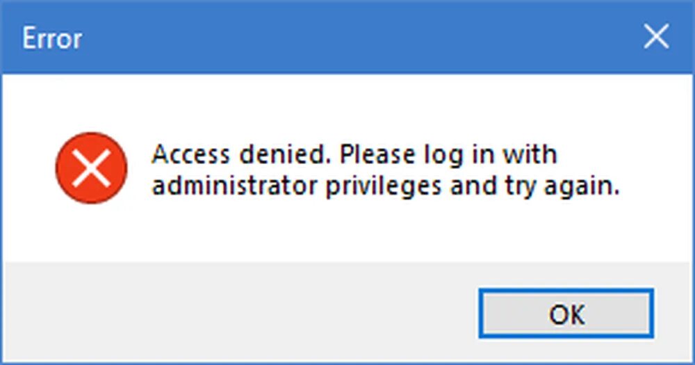 Message access denied. Access denied. Administrator Privileges. Access denied PC. Please login.