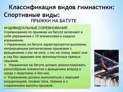 Виды спортивной гимнастики и их характеристика