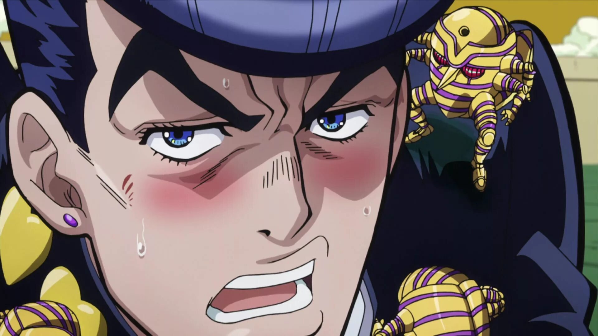 Jojo wiki. Джоске Хигашиката. Джо Джо персонажи Джоске. Джо Джо 4 сезон Джоске. Шлепа Джоске.