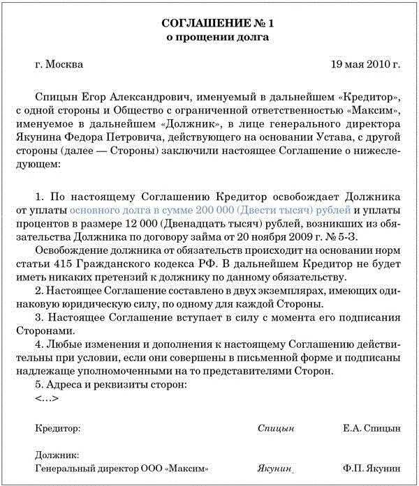 Доп соглашение о прощении долга между юридическими лицами образец. Соглашение о прощении части долга между юридическими лицами образец. Договор прощения долга между юридическими лицами образец. Соглашение о прощении долга юр лицо и Учредитель.