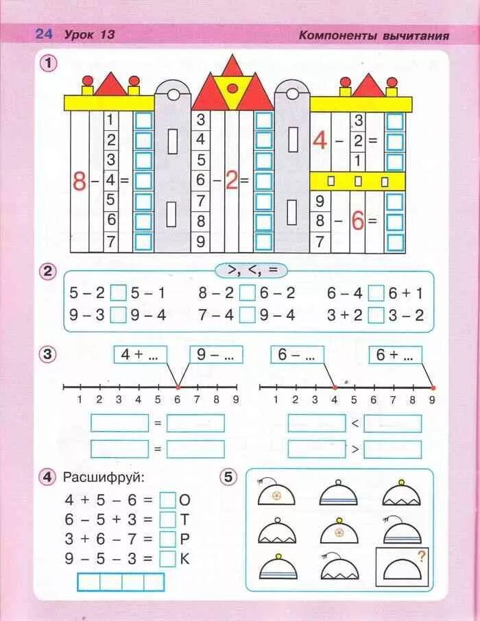 Компоненты вычитания урок. Первый класс математика по Петерсон. 1 Класс по математике Петерсон. Математический задания 1 класс Петерсон математика. Математика Петерсон 1 класс задания.