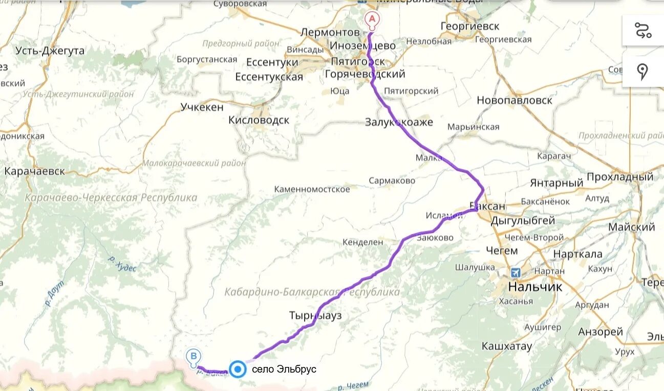 Георгиевск новопавловск расписание. Чегемские водопады Нальчик дорога на карте. Дорога Кисловодск Эльбрус на машине на карте. Пятигорск Приэльбрусье маршрут. На карте Кисловодск Чегемские водопады.