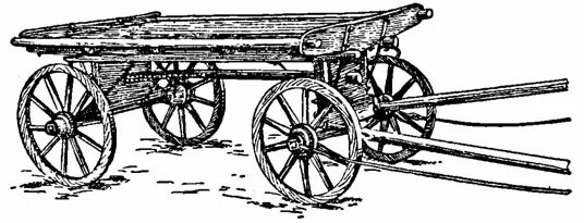 Повозка с двумя колесами на оси