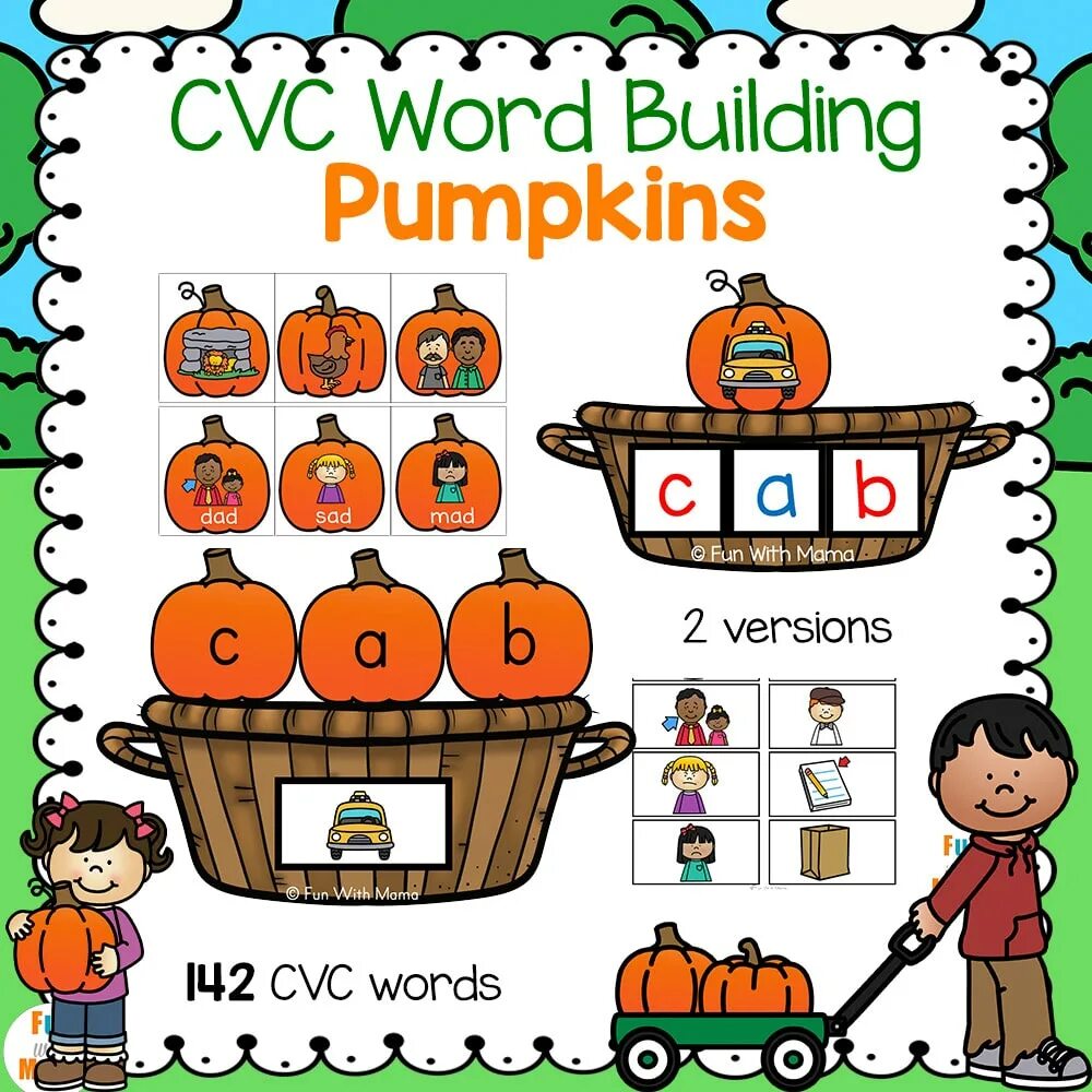 Pumpkin CVC Words. CVC Word Pop an. Change Word game. Word building Worksheets.