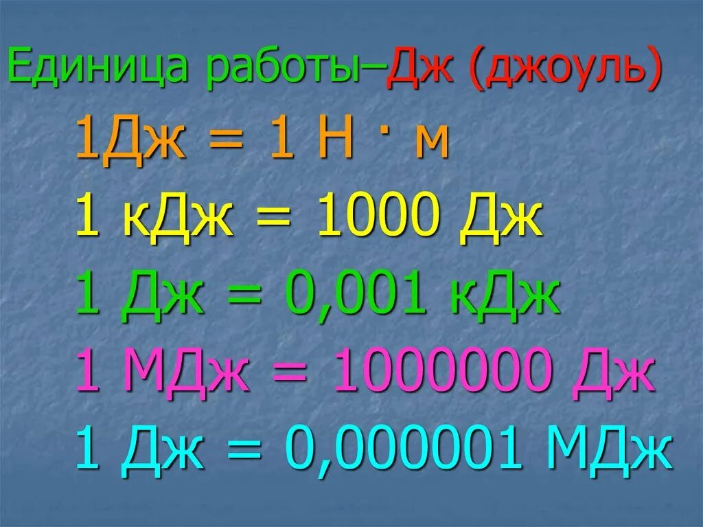 Работа человека в джоулях