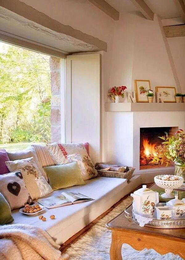 Американский стиль в интерьере. Гостиная в загородном доме. Cozy living. Country living magazine. Cosy.