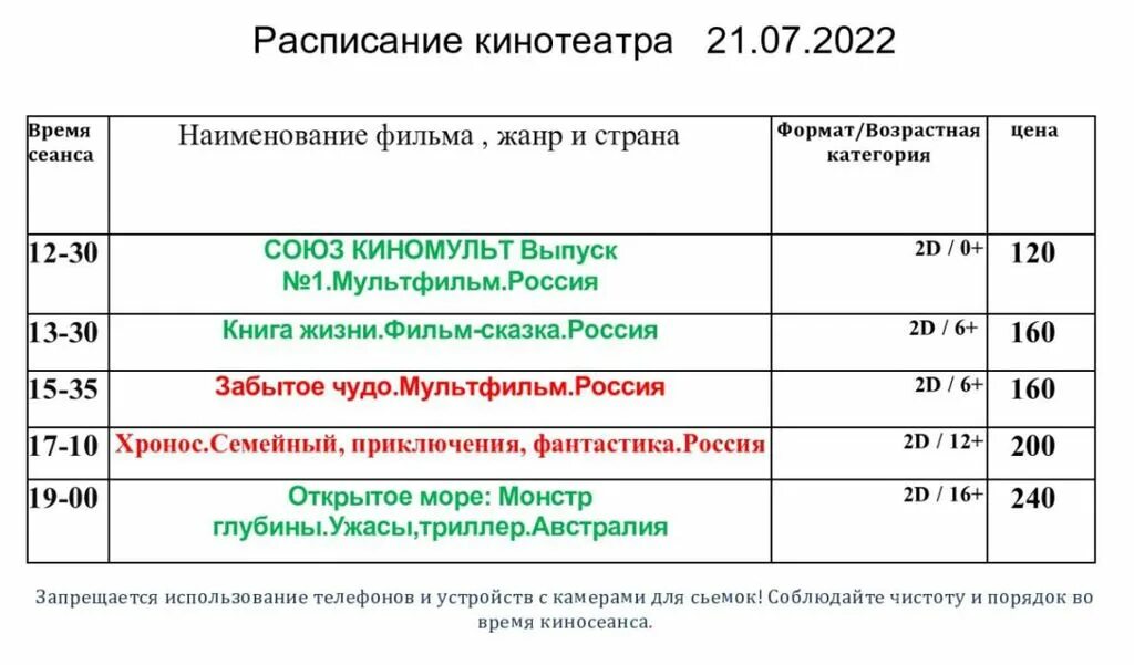 Кинотеатр современник электросталь расписание сеансов на неделю. Расписание кинотеатра. Расписание мир кинотеатр афиша 21 июля 2022.