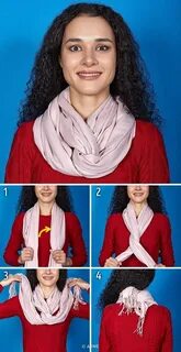 Завязываем шарф красиво на шею женщине