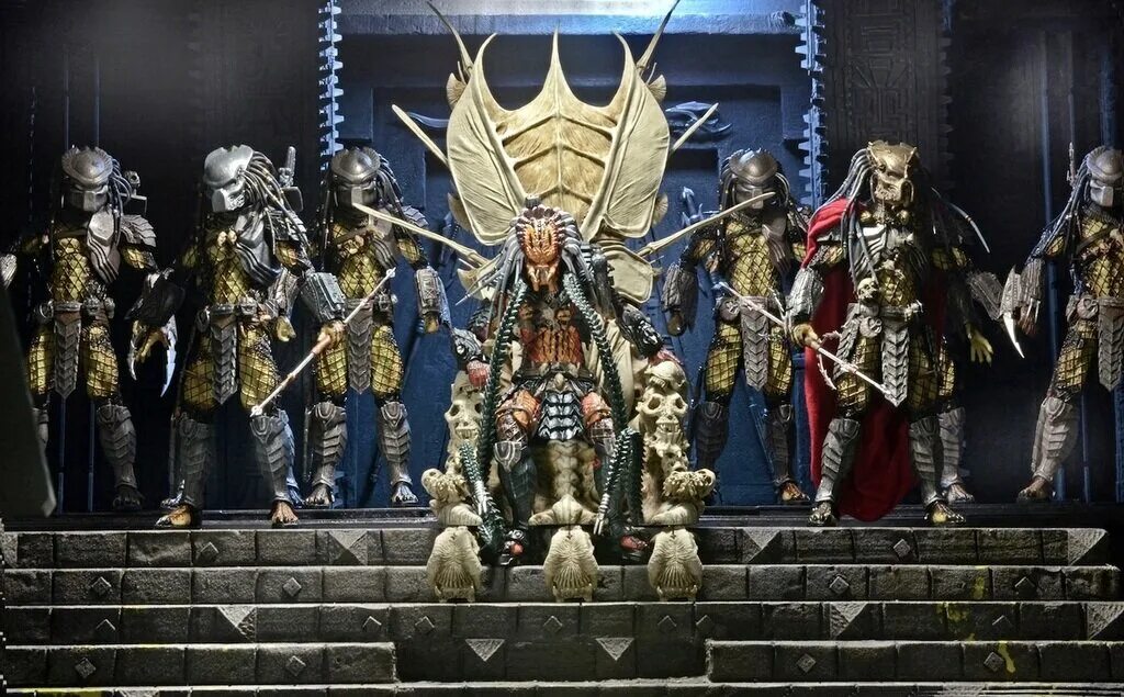 Трон хищника NECA. NECA Predator Clan leader. Фигурка хищник Лидер клана Predator. Кланы хищников Яутжа.