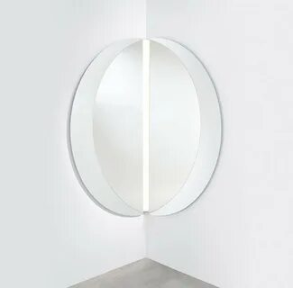 corner mirror 150 x 3.5 x H. 150 cm - Corner wall mirror with LED strip - H...