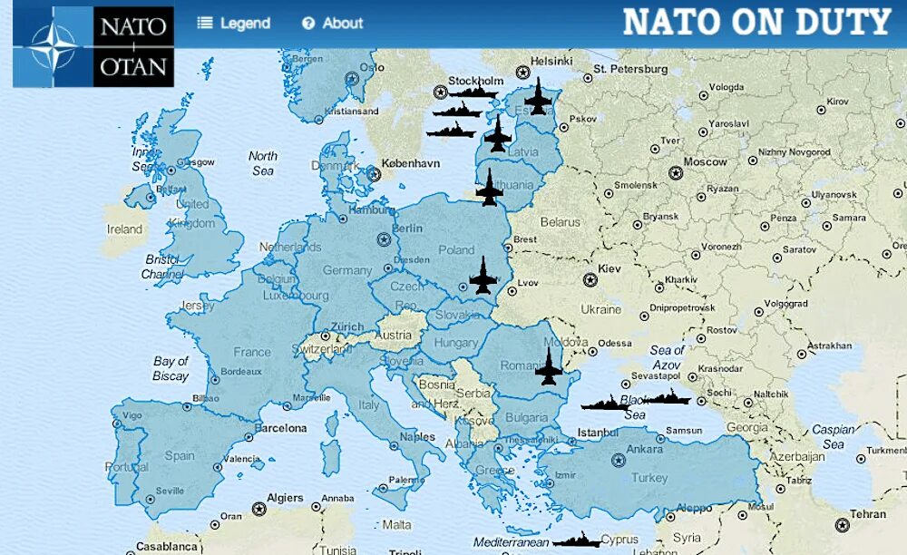 Карта НАТО. Кто входит в НАТО на карте. Сколько стран входит в нато 2024