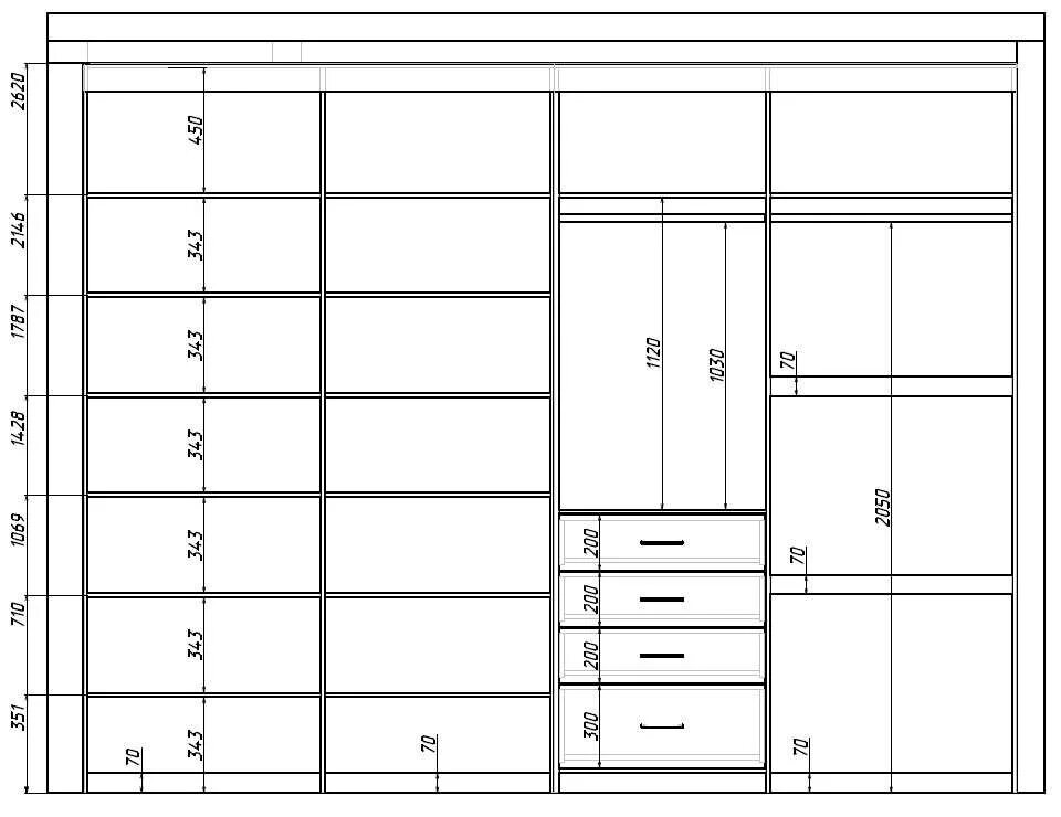 Шкаф для материалов размеры. Чертеж шкаф купе 2700мм. Шкаф купе чертеж в про100. Чертеж гардероба с распашными дверями с размерами. Встроенный шкаф чертеж.