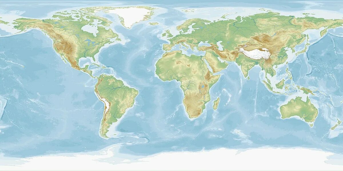 Physical world. Карта земли. Физическая карта планеты.