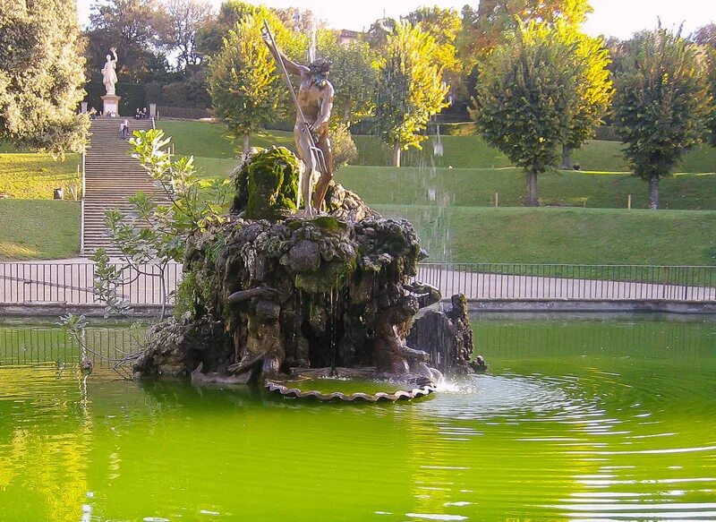 Фонтан Нептуна Боболи. Фонтаны садов Боболи. Флорентийские сады Боболи фонтан Нептуна. Статуя Нептуна в саду Боболи. Сад нептуна