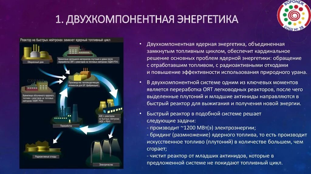 Перспективы развития атомной энергетики. Замкнутый ядерный цикл. Двухкомпонентная атомная Энергетика. Замыкание ядерного цикла. Перспективы аэс