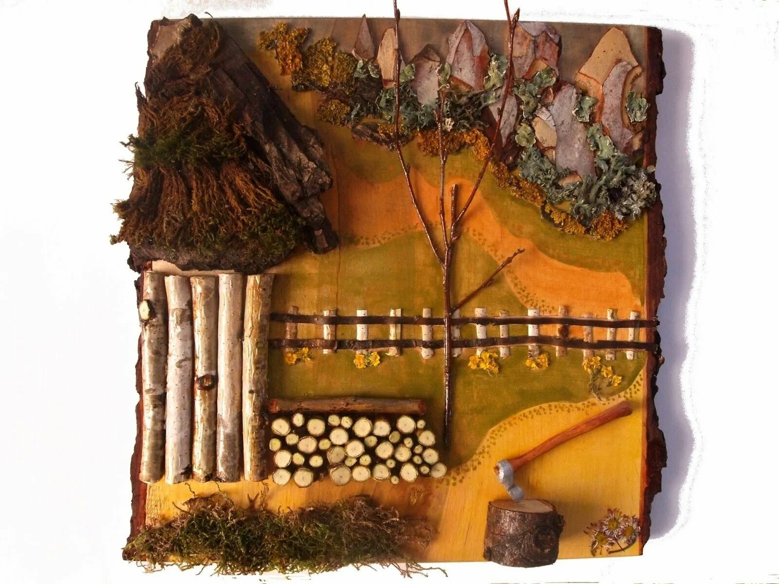 флористический коллаж из природных материалов. панно из природного материала. поделки из природных материалов. ошибана музей японии. панно из сухоцветов.