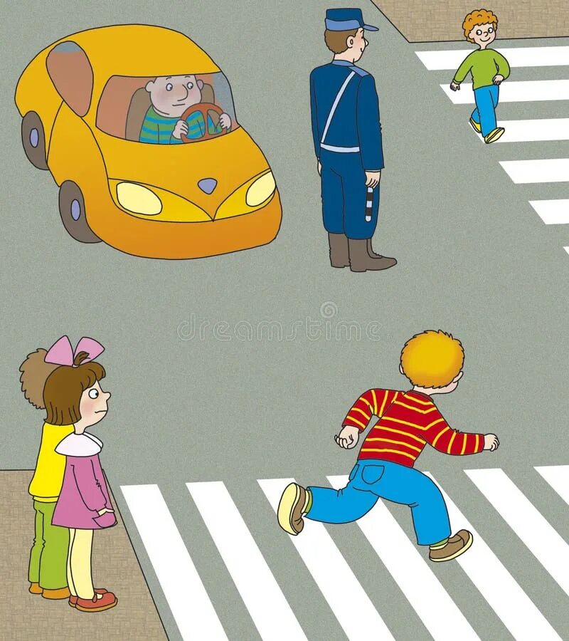 Он переходил дорогу не смотря по сторонам. Дети переходят дорогу. Переходит дорогу иллюстрация. Пешеход рисунок. Нарисовать пешеходный переход.