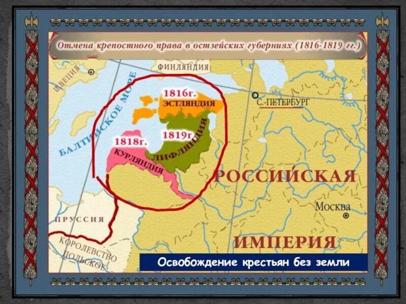 На какие территории распространялось крепостное право. Остзейские крестьяне освобождение.