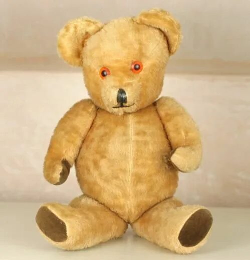 Плюшевый мишка 1950 года. Английский плюшевый мишка настоящий. A Teddy England. Golden furred Bear. Как будет по английски плюшевый мишка