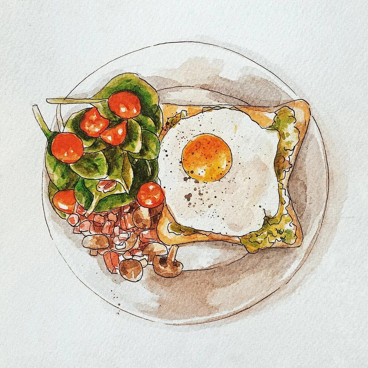 Фуд рисунок. Завтрак акварель. Рисунки еды. Акварельные иллюстрации еды. Тарелка с едой акварель.