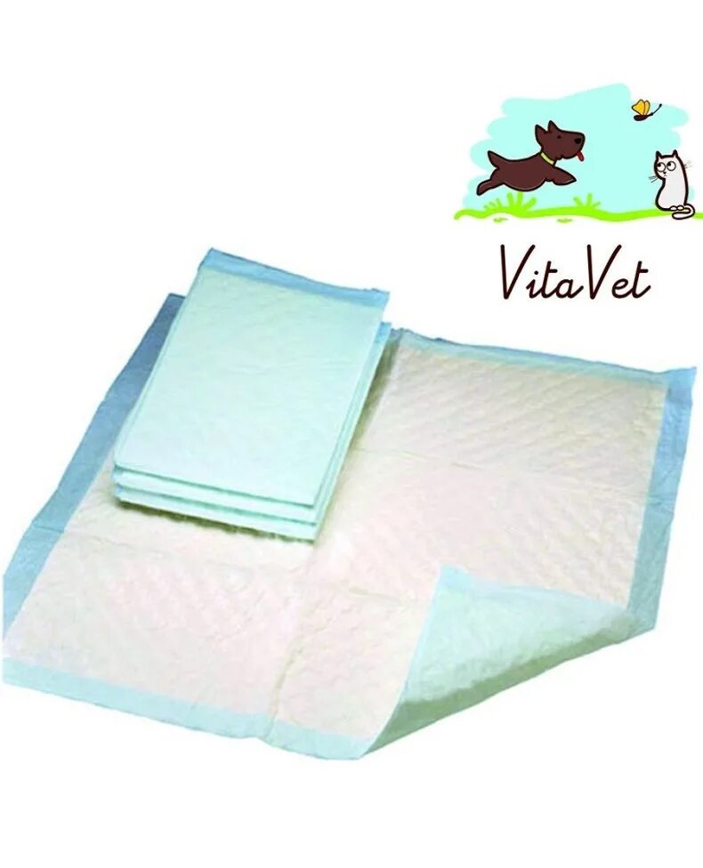 Пеленки впитывающие "vitavet" Pure & Soft 60*90 30 шт/уп. Пеленка гигиеническая