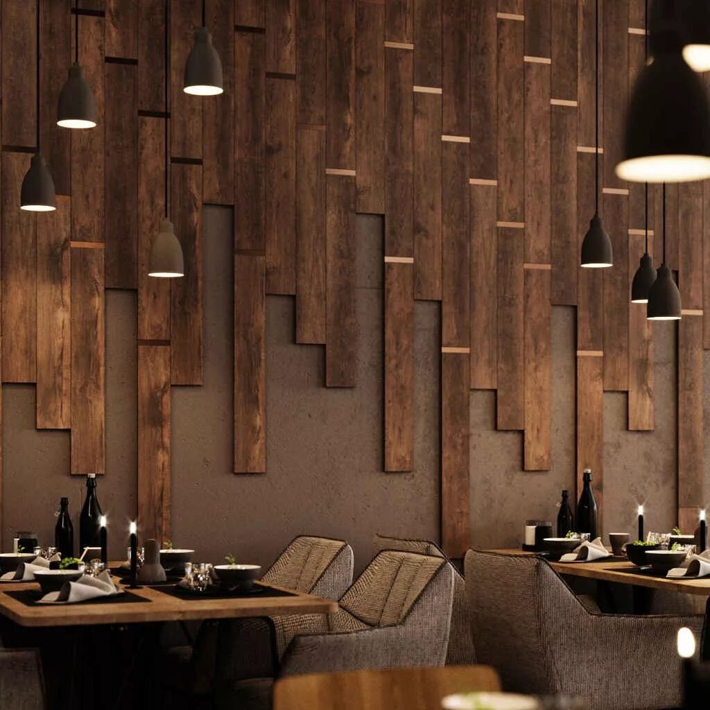 A Wavy Wood Accent Wall Creates Multiple Shelves In This Apartment Accent walls 