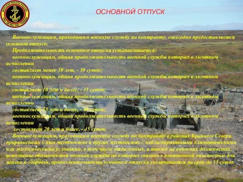 Отпуск вс рф. Продолжительность основного отпуска военнослужащих. Отпуск военнослужащего по контракту. Основной отпуск военнослужащего по контракту. Общая Продолжительность военной службы по контракту.