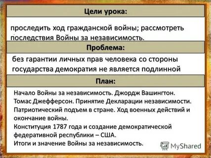 Создание сша история 8 класс презентация