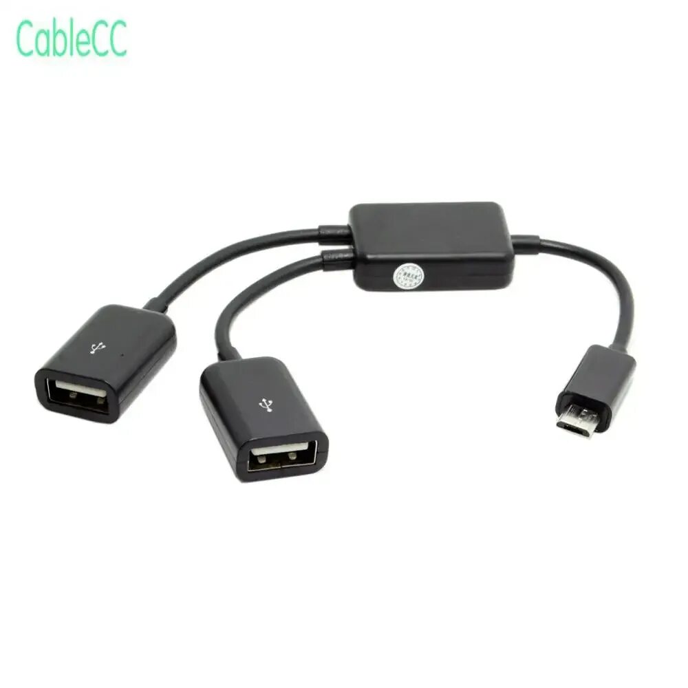 Кабель - переходник (хаб) OTG Micro USB Hub. Кабель OTG Micro USB - USB. Двойной OTG кабель Micro USB. Переходник с OTG на USB двойной.