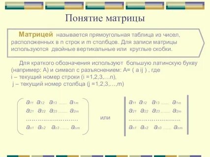 Матрица это в математике