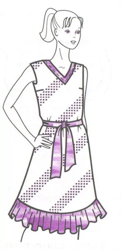 Рисунок для технологии 6 класс. Цельнокроеное платье с коротким рукавом отрезное по линии талии. Фасоны сорочек по технологии. Платье по технологии.