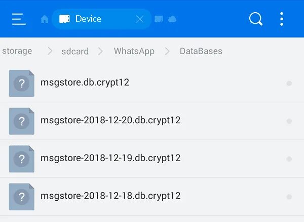 Whatsapp databases