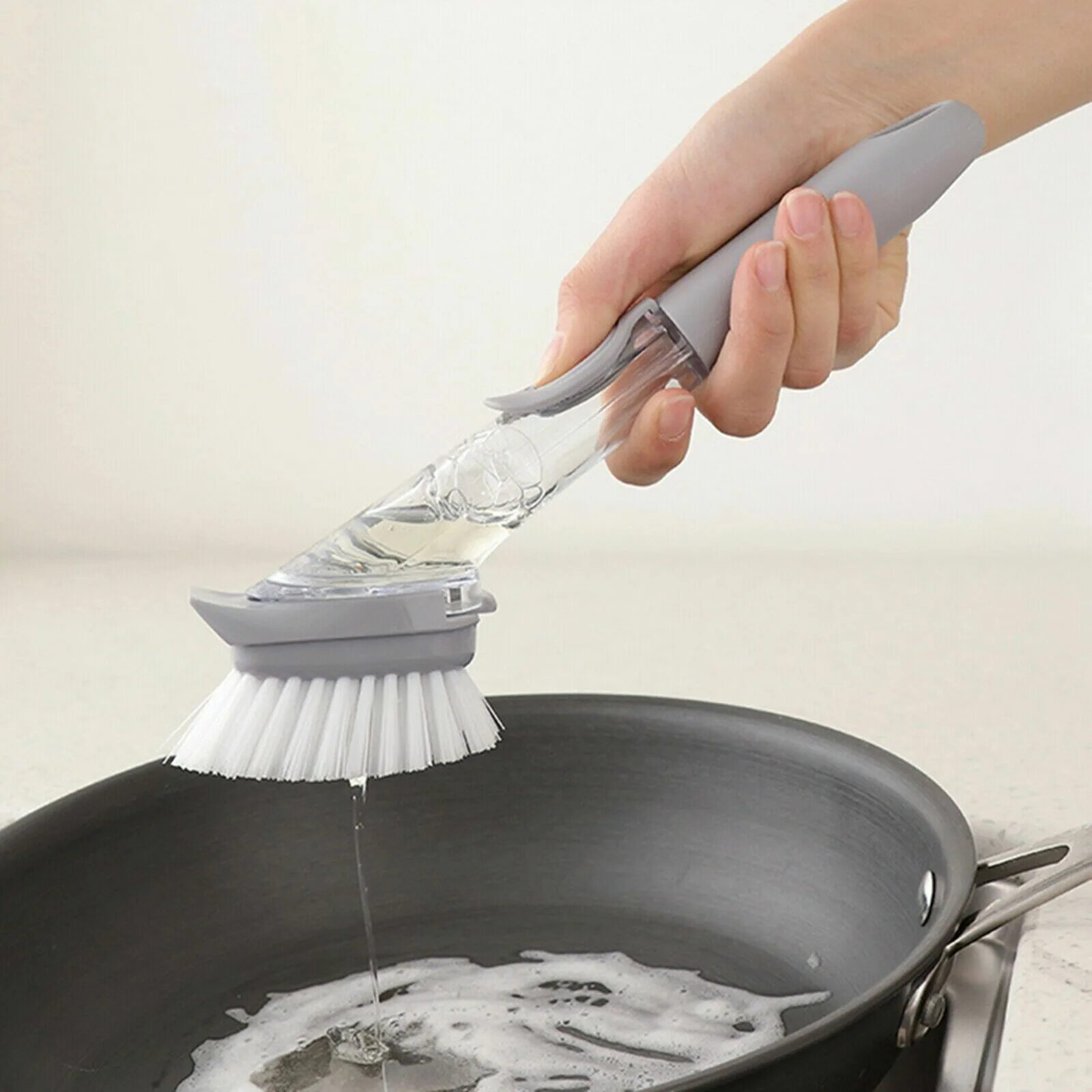 Decontamination Wok Brush. Щётка для мытья посуды с дозатором моющего средства. Щетка для мытья посуды Flash Brush. Щетка для чистки посуды с дозатором для моющего средства St-20756. Ручка для мытья посуды