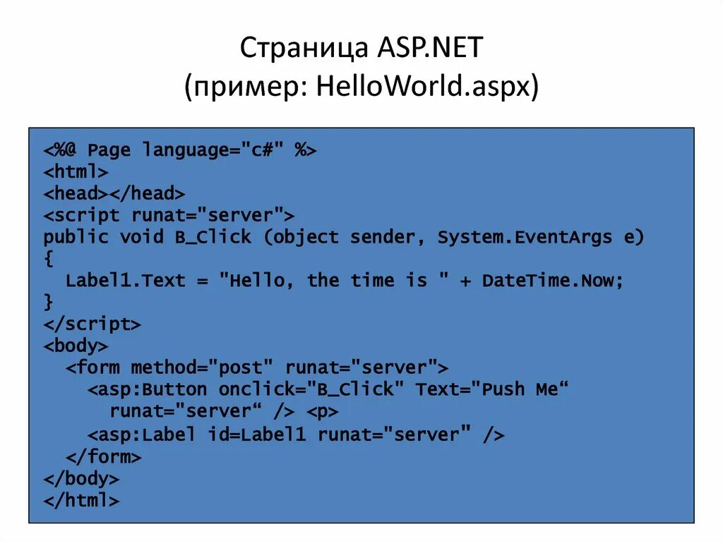 Asp.net код. Asp.net примеры. .Net пример. .Net пример кода.