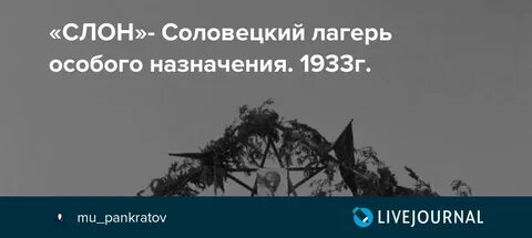Слон соловецкий лагерь особого