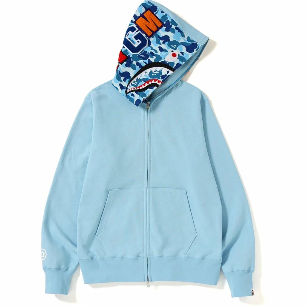 Зип худи голубое. Зип худи бейп шарк голубая. bape zip hoodie blue. zip hoodie bape shark blue. bape abc shark full zip hoodie blue.
